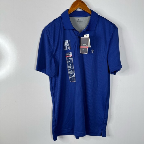 Izod NWT Men’s Blue Performance Polo Shirt Size Medium - Picture 1 of 6